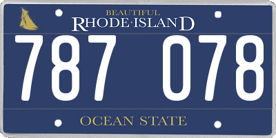 RI license plate 787078