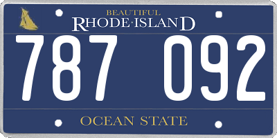RI license plate 787092