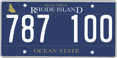 RI license plate 787100