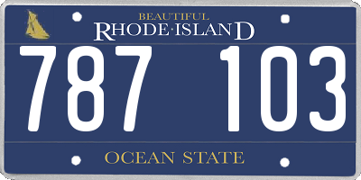 RI license plate 787103