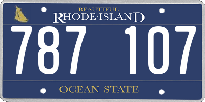 RI license plate 787107