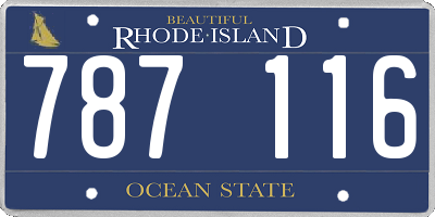 RI license plate 787116