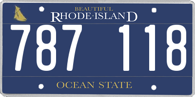 RI license plate 787118