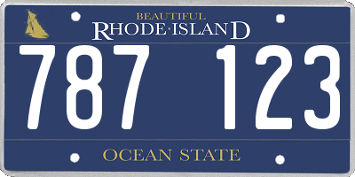 RI license plate 787123