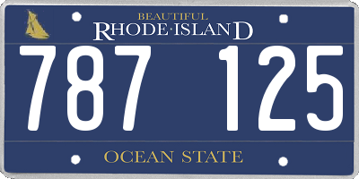 RI license plate 787125