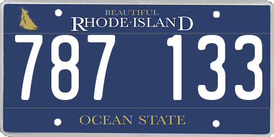 RI license plate 787133