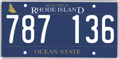 RI license plate 787136
