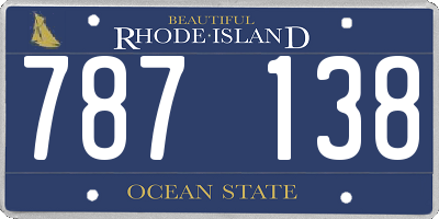 RI license plate 787138