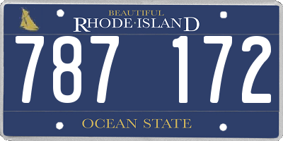 RI license plate 787172
