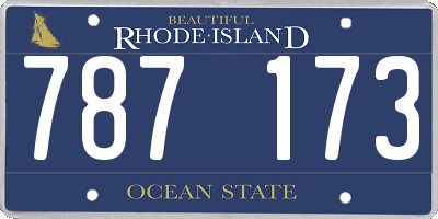 RI license plate 787173