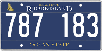 RI license plate 787183