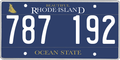 RI license plate 787192