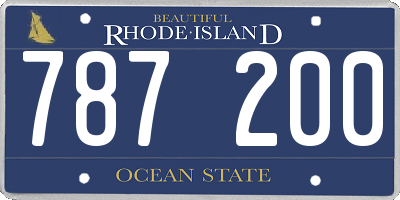 RI license plate 787200