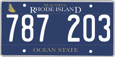 RI license plate 787203