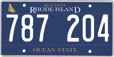 RI license plate 787204