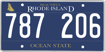 RI license plate 787206