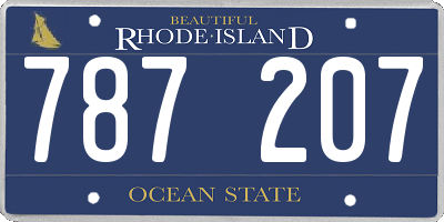 RI license plate 787207