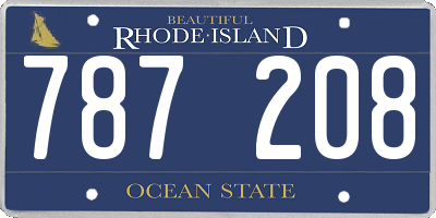 RI license plate 787208