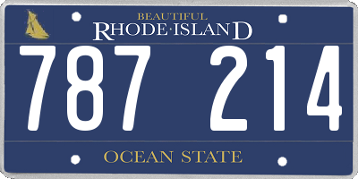 RI license plate 787214
