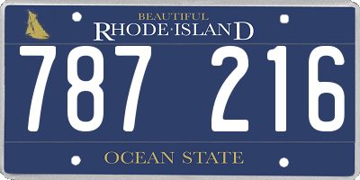 RI license plate 787216