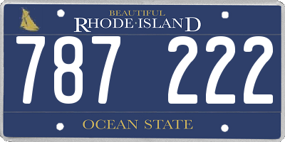 RI license plate 787222