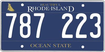 RI license plate 787223