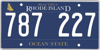 RI license plate 787227