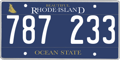 RI license plate 787233