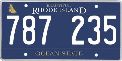 RI license plate 787235