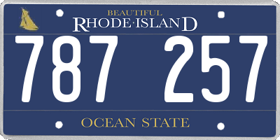 RI license plate 787257
