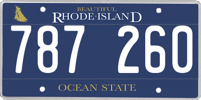 RI license plate 787260