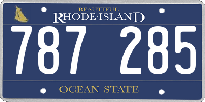 RI license plate 787285