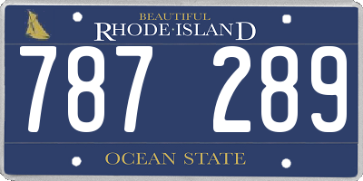 RI license plate 787289