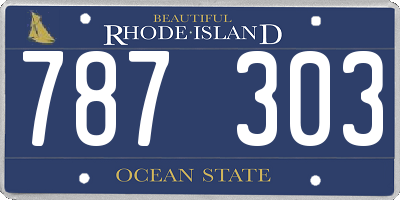 RI license plate 787303
