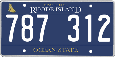 RI license plate 787312