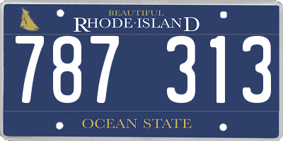 RI license plate 787313
