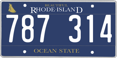 RI license plate 787314
