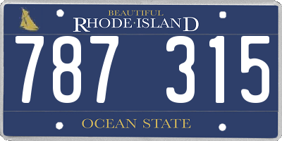 RI license plate 787315