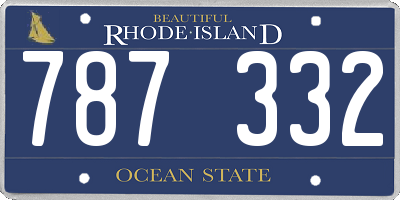 RI license plate 787332