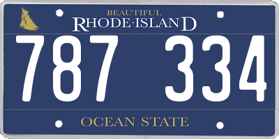 RI license plate 787334