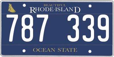 RI license plate 787339