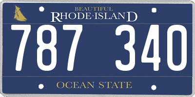 RI license plate 787340
