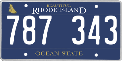 RI license plate 787343