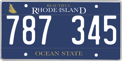 RI license plate 787345