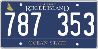 RI license plate 787353