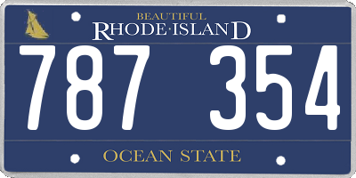 RI license plate 787354
