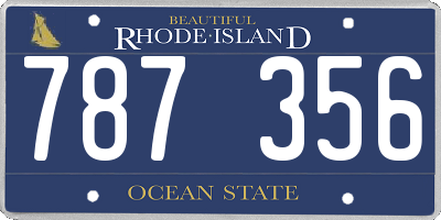 RI license plate 787356