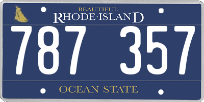 RI license plate 787357