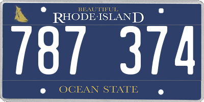 RI license plate 787374