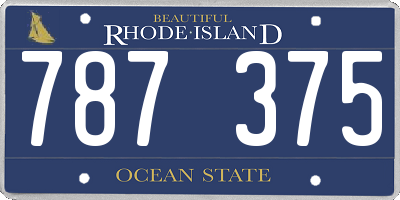RI license plate 787375